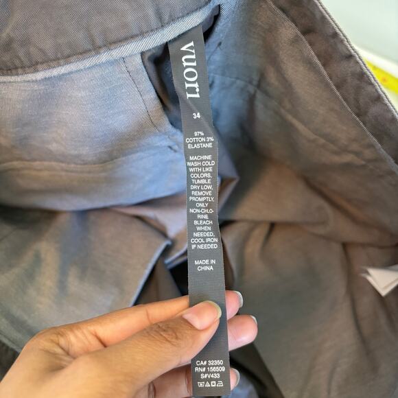 Vuori Collins Chino Mens Twill Pants Size 34 Cocoa Stretch Travel Office NWT - Picture 8 of 12